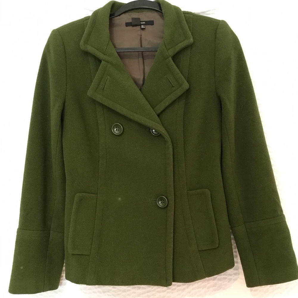 ZARA Olive Green Pea Coat